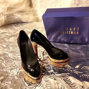 Expump black soft patent by Stuart Weitzman,  sz.7 med.